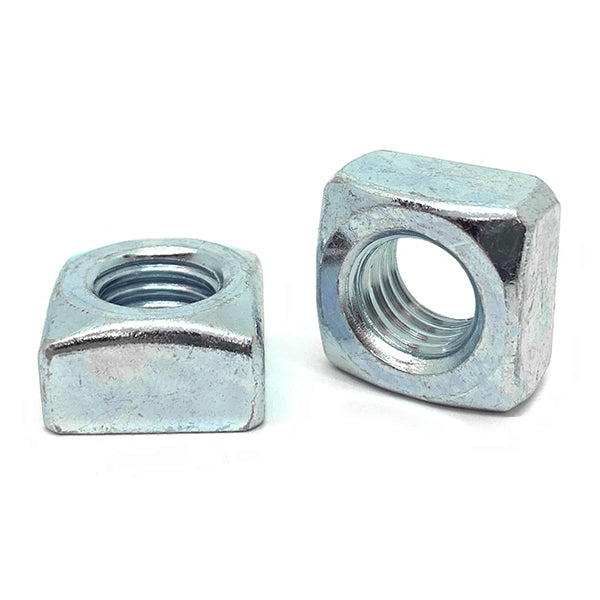 7/8"-9 Steel Square Nuts Zinc Clear