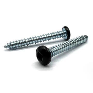 #10x1-1/2" Pan Head Square Drive Type AB Sheet Metal Screw Black Painted Head Zinc
