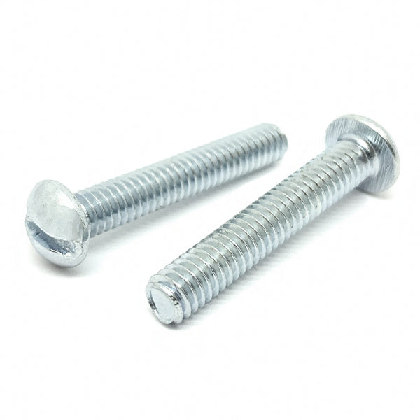 #10-32x1-1/4" Slotted Round Head Machine Screws Steel Zinc