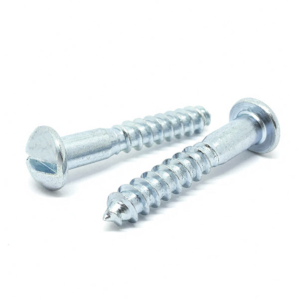 #14x2-1/2" Slotted Round Head Wood Screws Zinc Clear