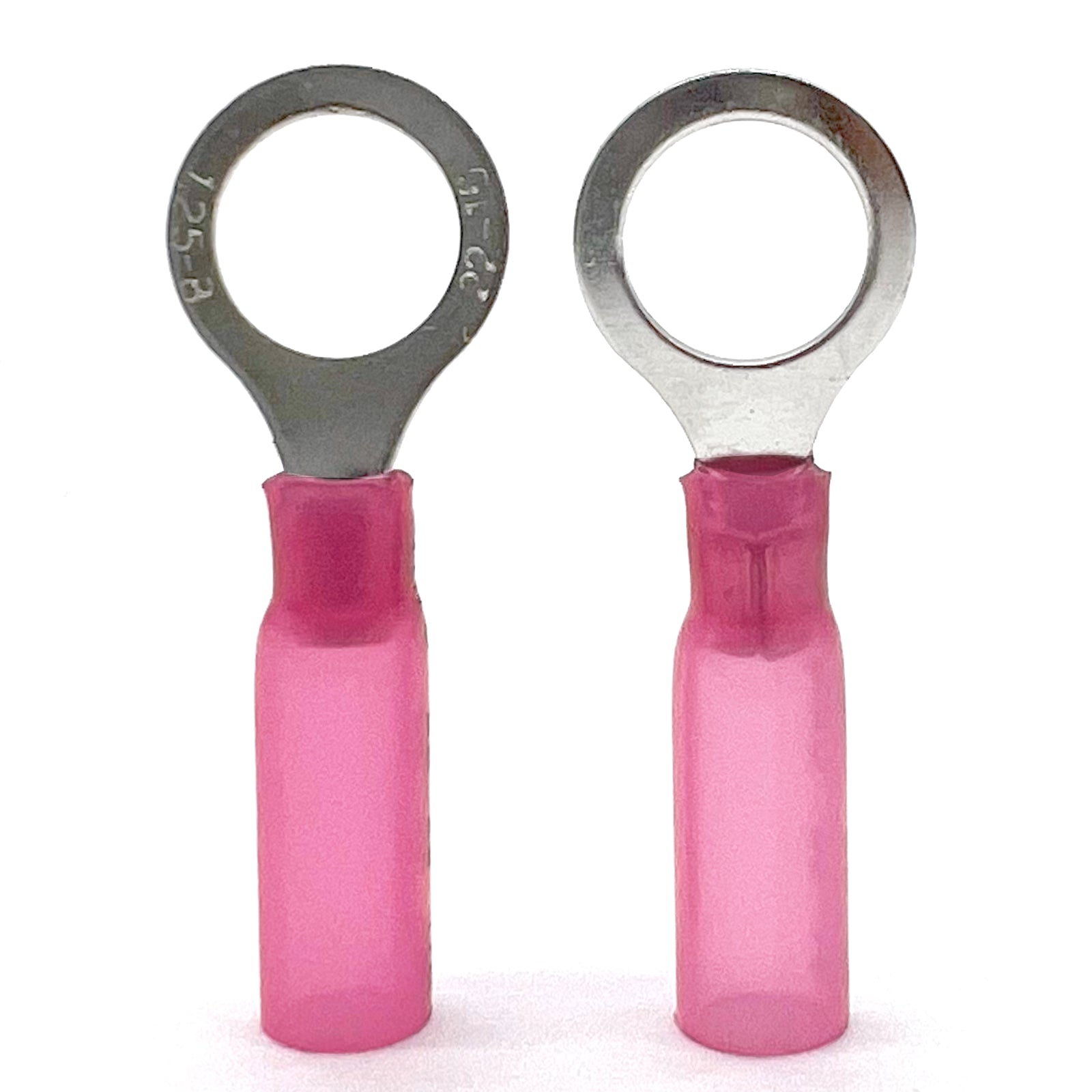 Red Heat Shrink Marine Grade 3/8" Diameter Ring Connectors, AWG 22-16