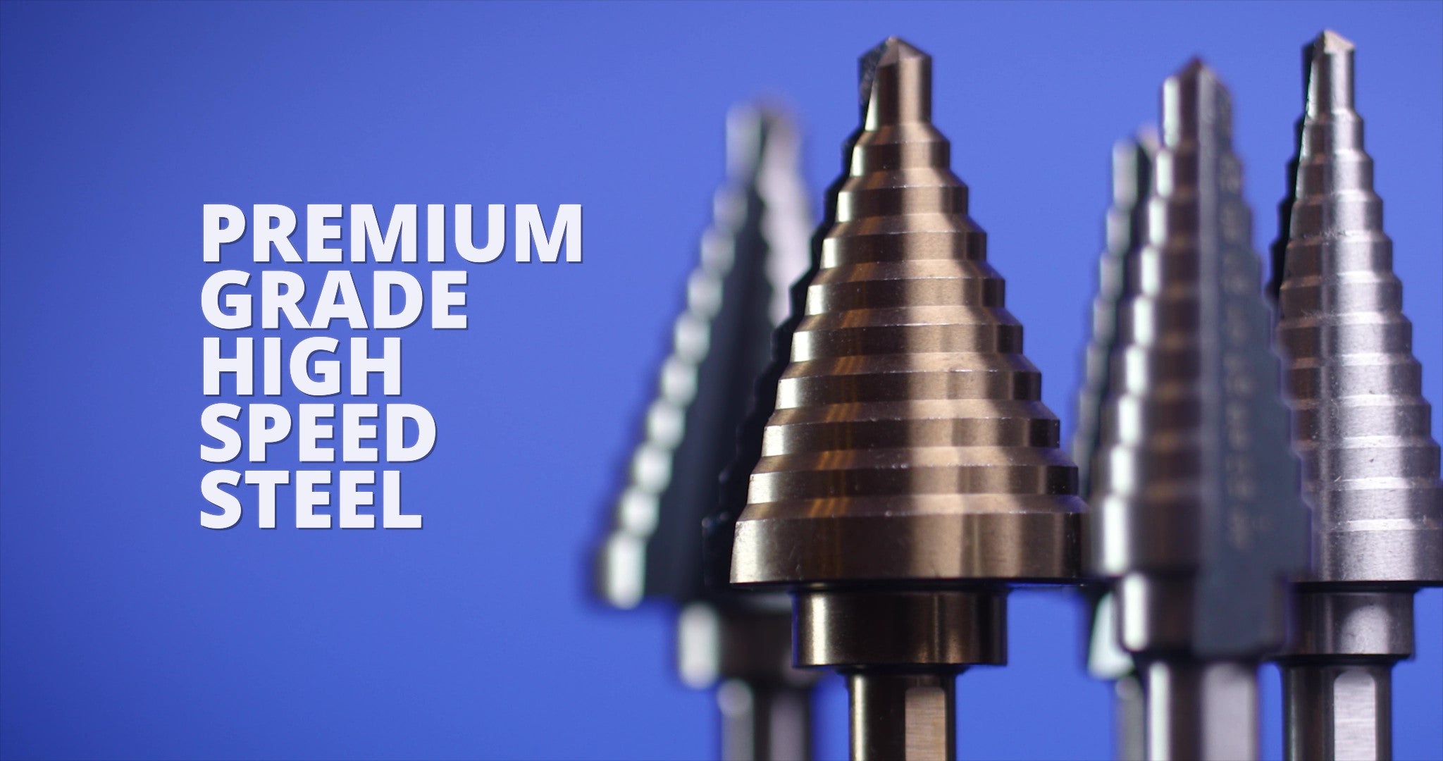 3 Piece HSS Black & Gold Step Drill Bit Set (Sizes #1 to #3)