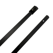 5.8" 150lb 316 Stainless Steel Zip Cable Tie Black Polyester Coated