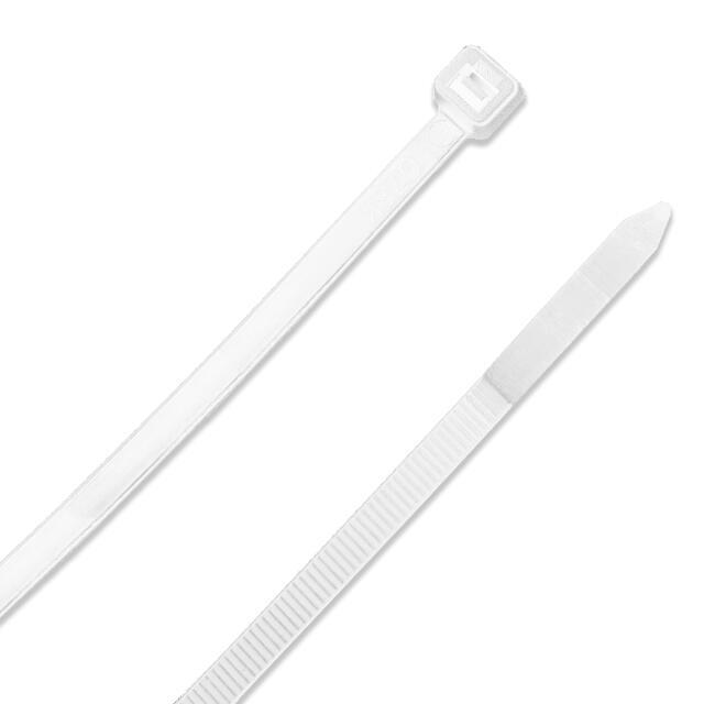14.5" - 50LBS Natural Nylon Cable Zip Ties White
