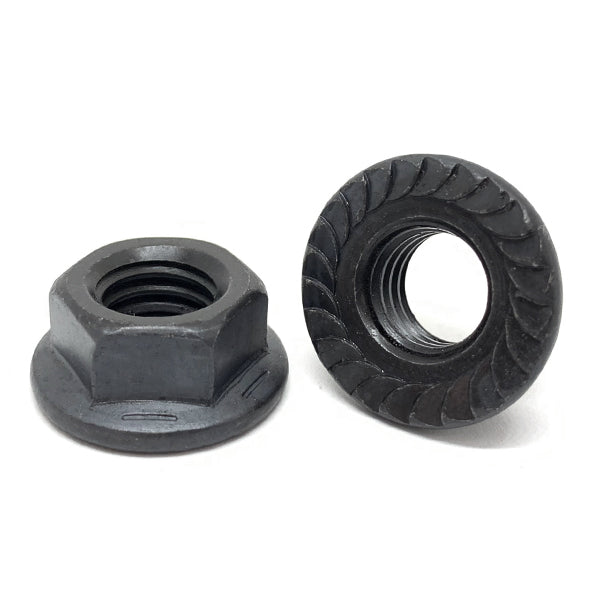 M8-1.25 Class 8 Serrated Hex Flange Nuts Plain & Oil