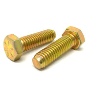 7/16-20x1" Hex Head Cap Screws Grade 8 Zinc Yellow