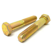 5/8-18x4-1/2" Hex Head Cap Screws Grade 8 Zinc Yellow