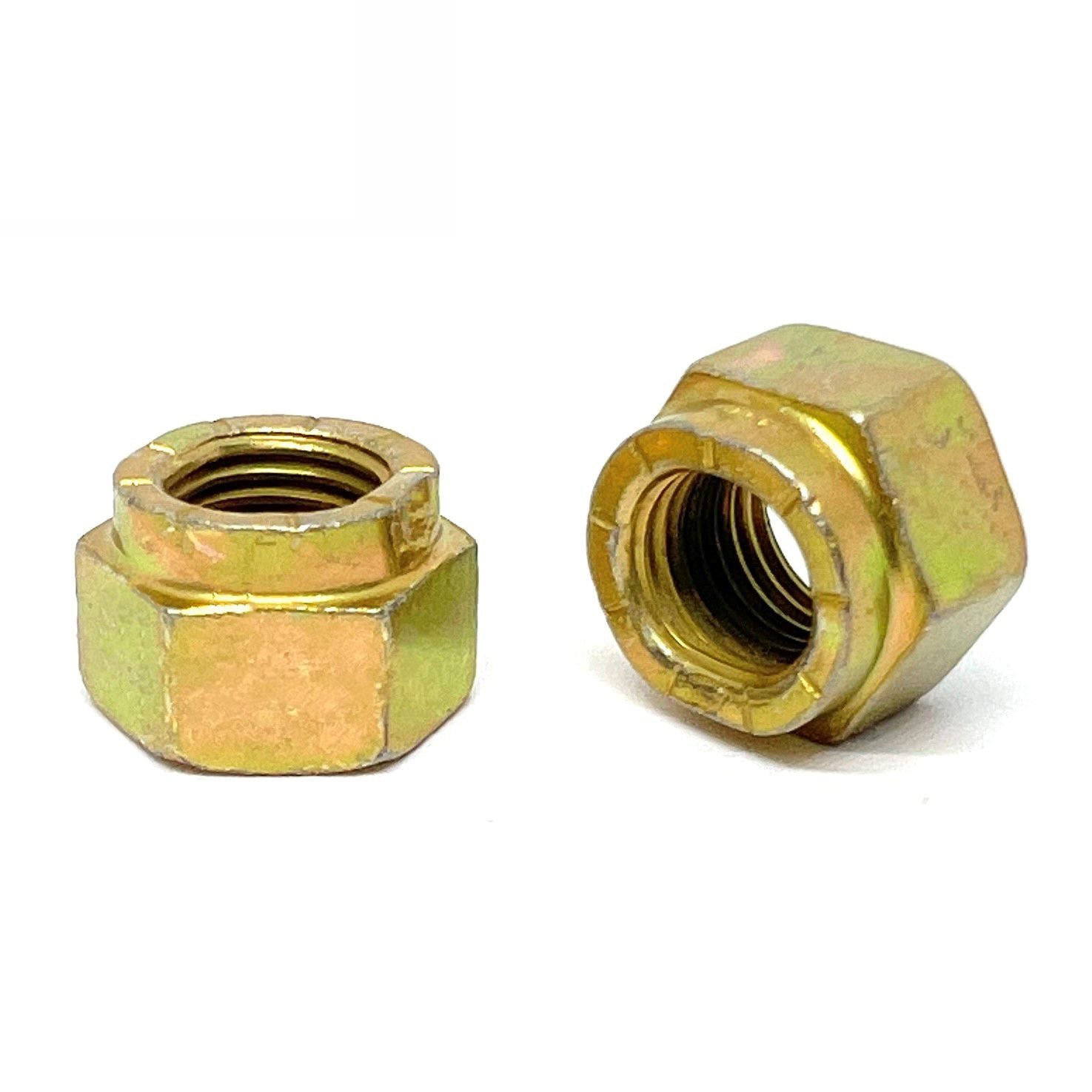 9/16"-18 Grade L-9 Hex Collar Locknuts USA Zinc Yellow