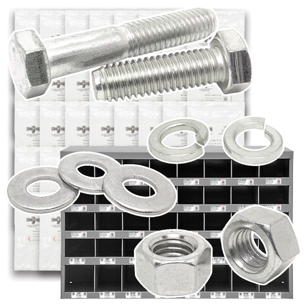 Metric Class A4 Stainless Coarse Hex Cap Screws, Hex Nuts, Flat & Lock Washers - 2012 PCS