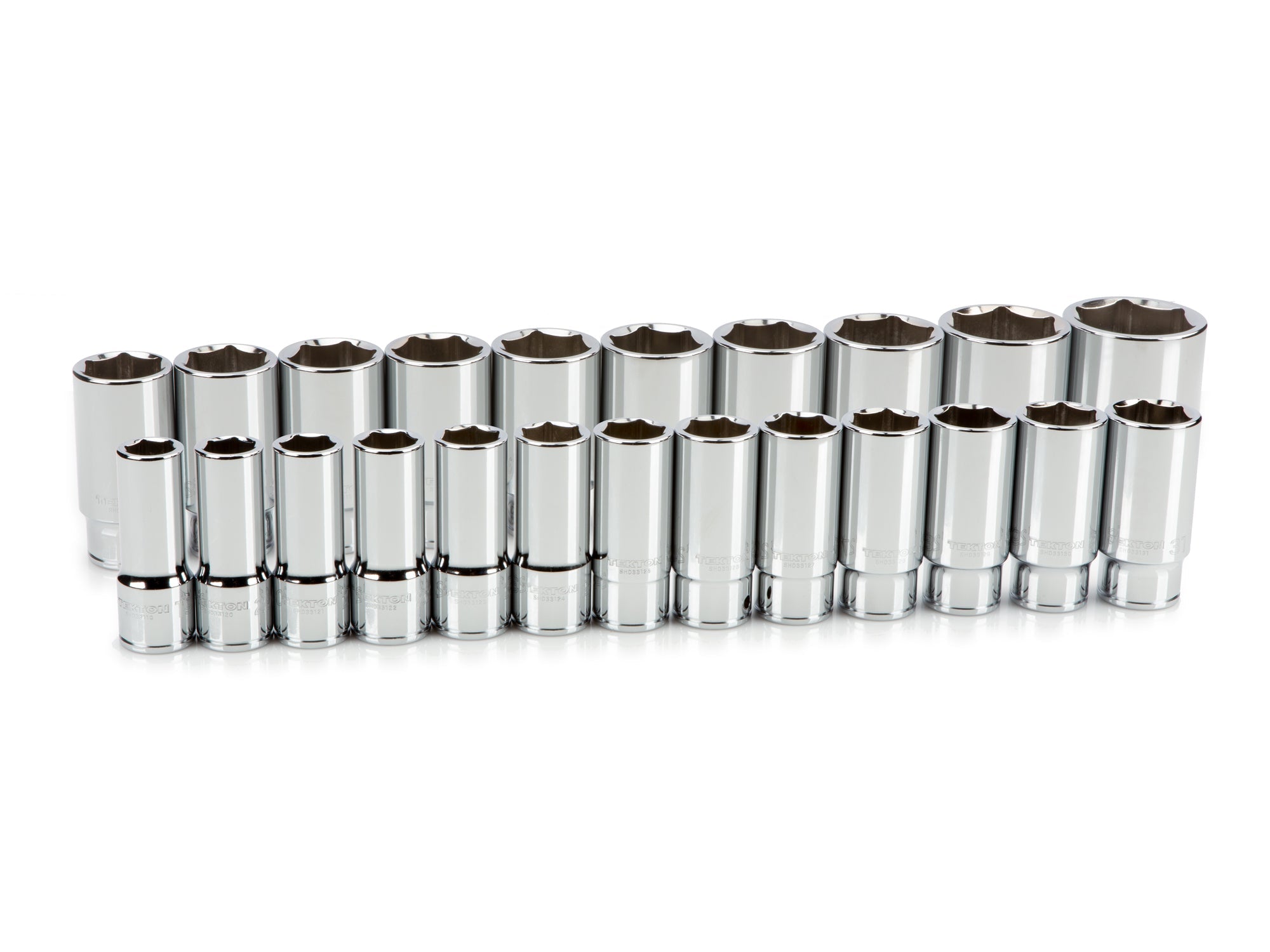 3/4 Inch Drive Deep 6-Point Socket Set, 23-Piece (19 - 50 mm)