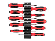 Phillips and Slotted Screwdriver Set with Modular Organizers - 4 Inch Shanks, 10-Piece (#0 - #3, 3 - 8 mm)