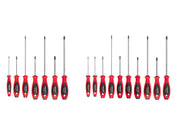 Phillips and Slotted Screwdriver Set - 4, 8 Inch Shanks, 17-Piece (#0 - #3, 3 - 8 mm)