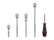 1/4 Inch Drive Non-Quick-Release Ratchet and Spinner Handle Set (5-Piece)