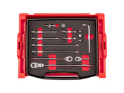 3/8 Inch Drive Ratchet and Accessories Set with Open Top Drawer and Rack (15-Piece)