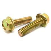 1/2-13x1"  Grade 5 Serrated Hex Flange Bolts Zinc Yellow