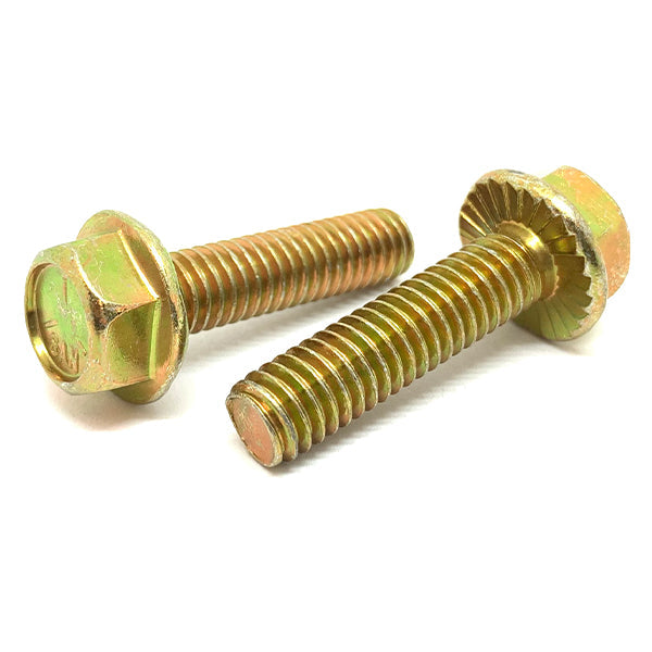 1/4-20x3/4"  Grade 5 Serrated Hex Flange Bolts Zinc Yellow