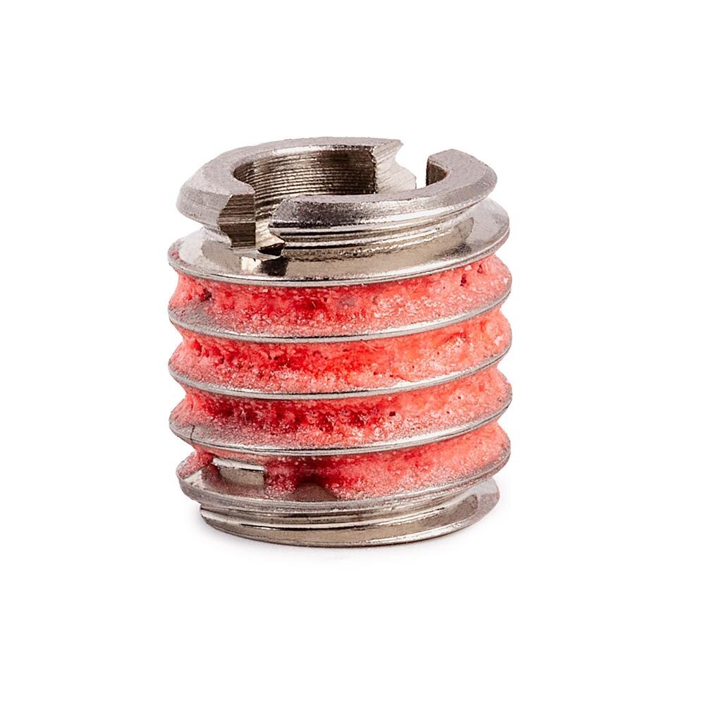 1/4"-28 x 7/16"-14 Stainless Steel Standard Wall Thread Insert for Metal w/ Red Loctite